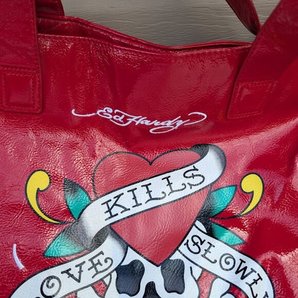 Ed Hardy For The World XI.04 Love Kills Tote bag Y2K - Picture 8 of 10